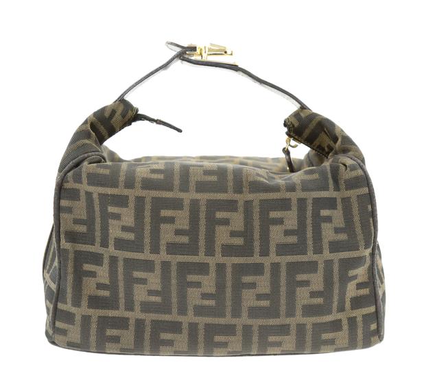 Fendi Small Zucca Brown Canvas Hobo Bag 