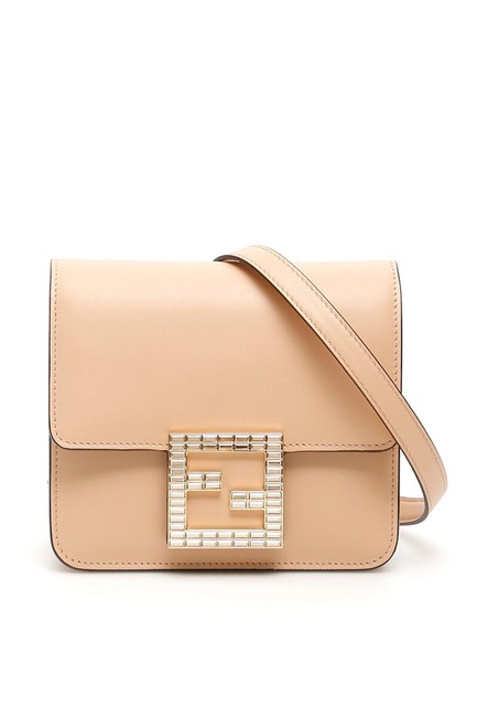 Fendi Sn Fab PinkBeige Leather Cross Body Bag 