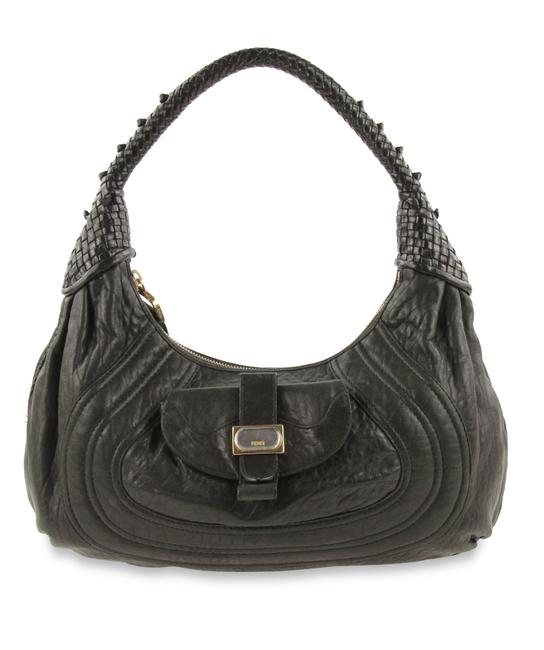 Fendi Spy Black Leather Hobo Bag 