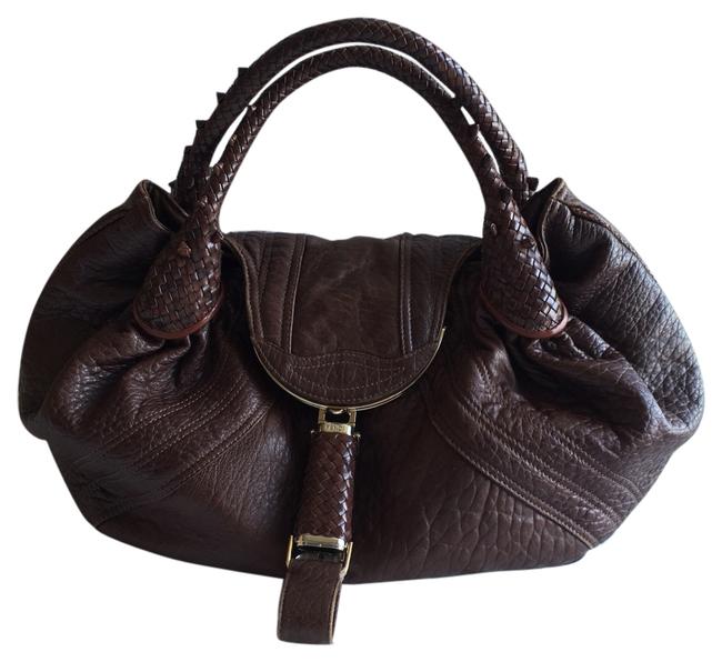 Fendi Spy Brown Leather Hobo Bag 