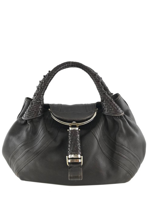 Fendi Spy Brown Nappa Leather Hobo Bag 
