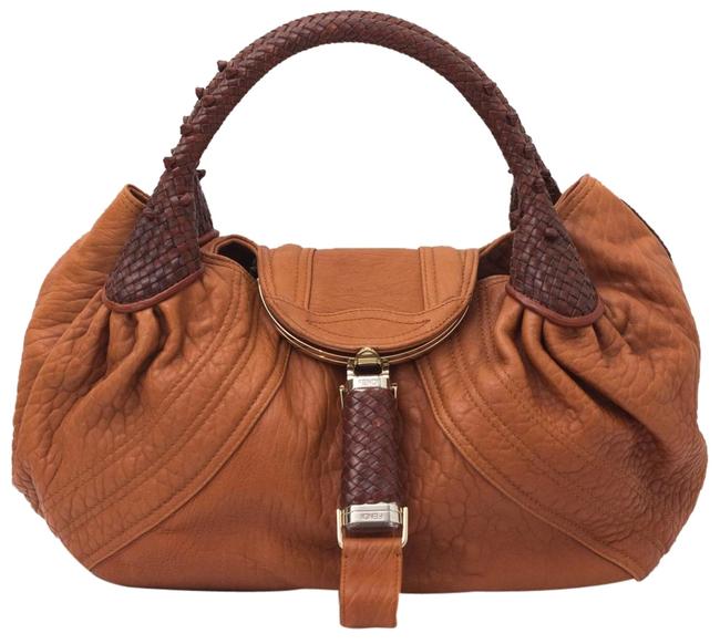 Fendi Spy Caramel Handbag Brown Leather Hobo Bag 