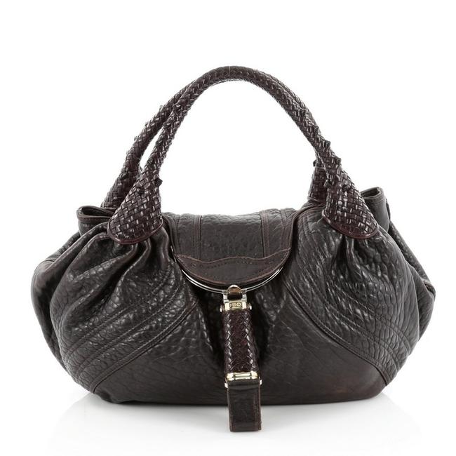 Fendi Spy Dark Brown Leather Hobo Bag 