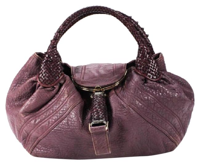 Fendi Spy Purple Leather Satchel 