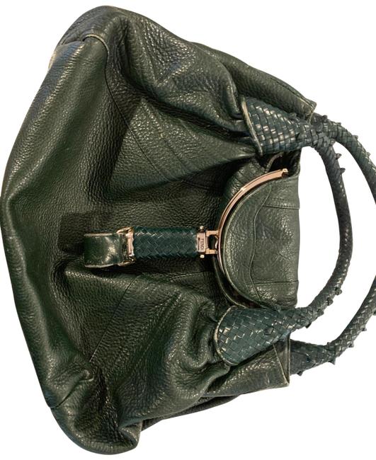 Fendi Spy Green Leather Hobo Bag 