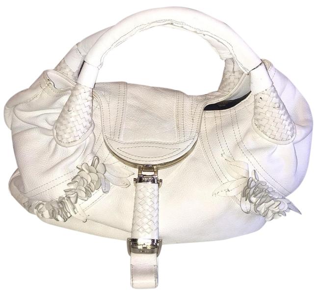 Fendi Spy White Leather Satchel 