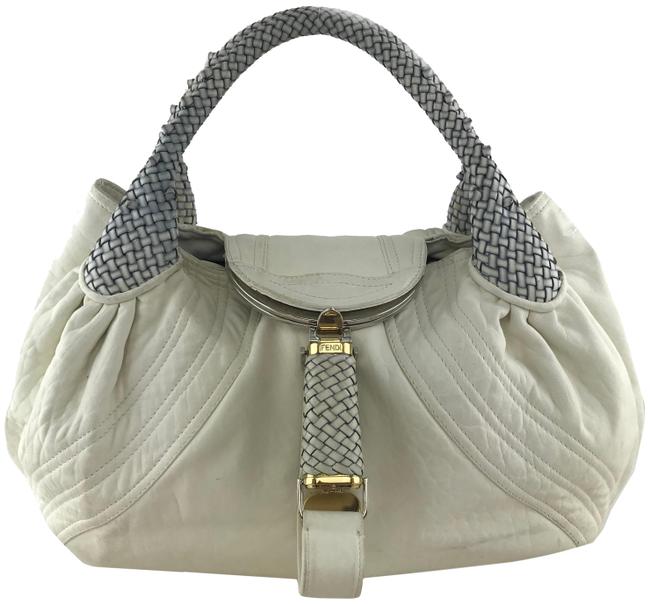 Fendi Spy White Nappa Leather Hobo Bag 