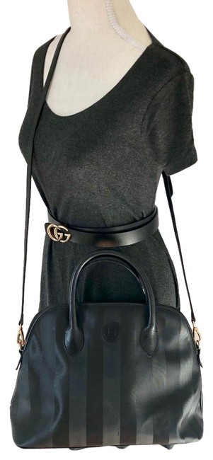 Fendi Stripe Black Satchel 