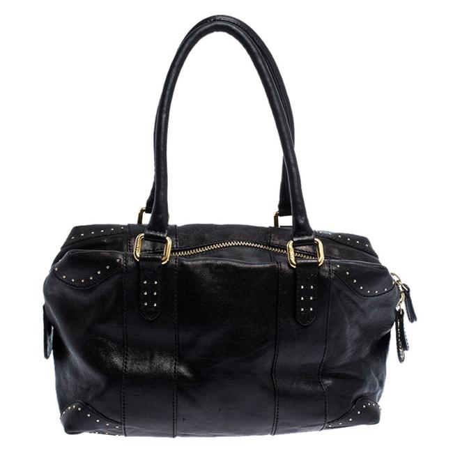 Fendi Studded Black Leather Satchel 