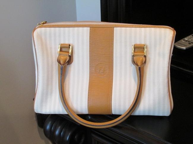 Fendi Tan and Creme Satchel 