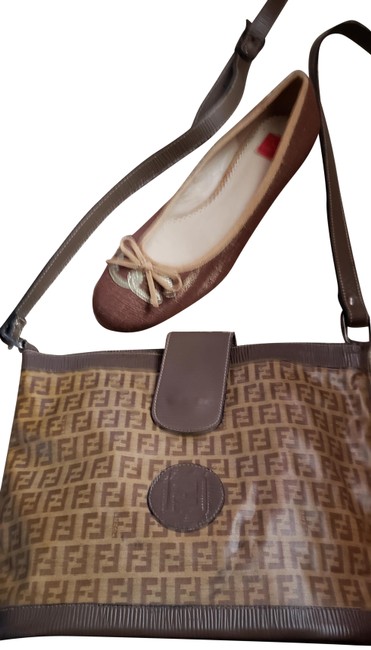 Fendi Tan Coated Fabric Cross Body Bag 