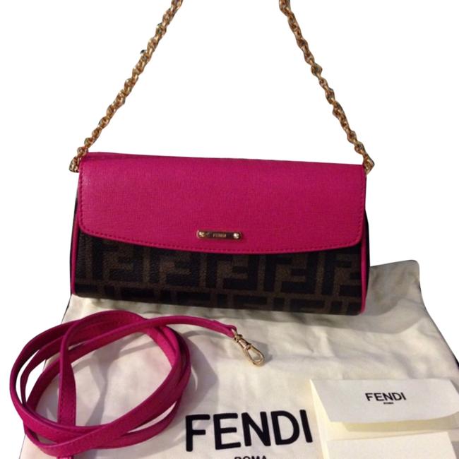 Fendi Mini Tobacco and Pink Zucca Cross Body Bag 