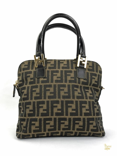 Fendi Tobacco Zucca #28698 Brown Canvas Satchel 