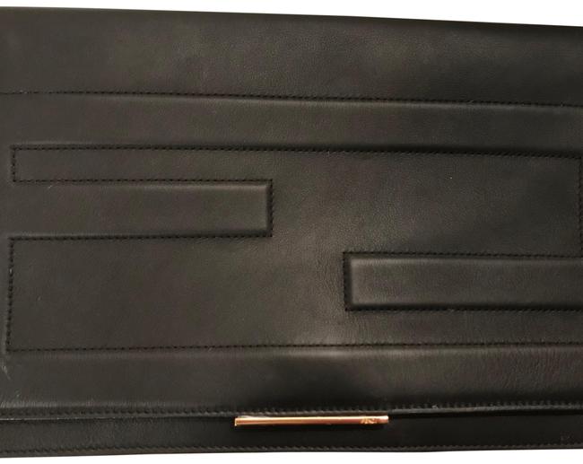 Fendi Tube Black Leather Clutch 