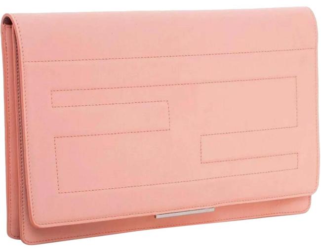 Fendi Tube Macro Peach Leather Clutch 