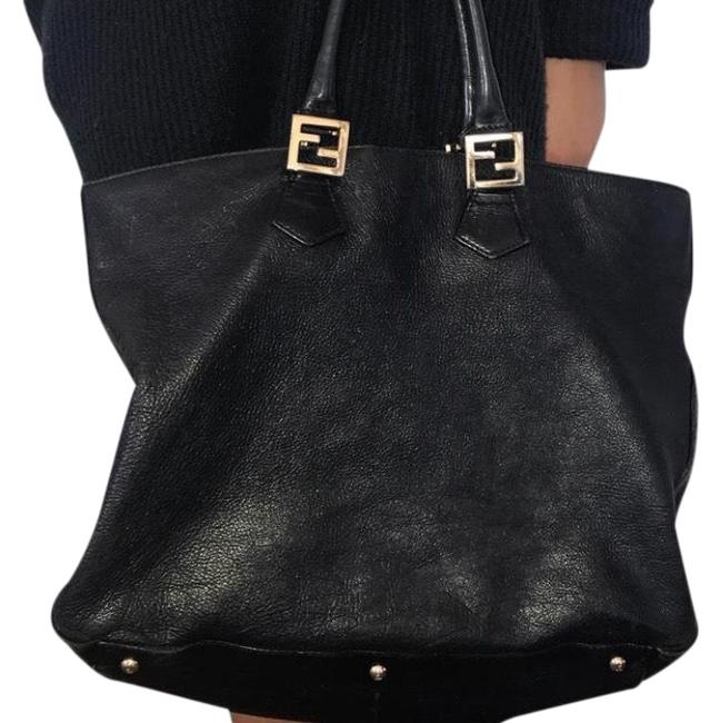 Fendi Twin Black Leather Satchel 