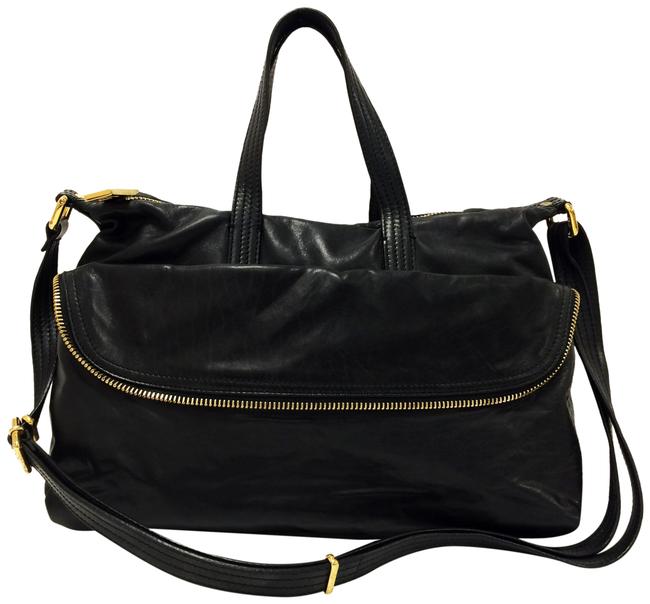 Fendi Two Way Black Leather Satchel 