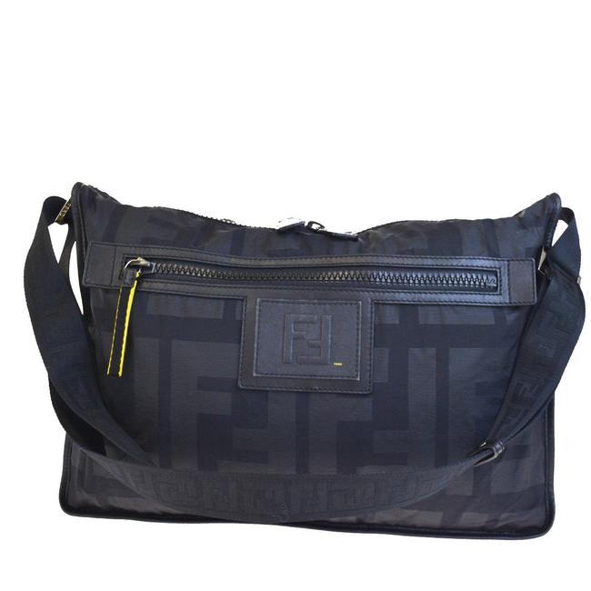 Fendi Unisex Ff Black Nylon Cross Body Bag 
