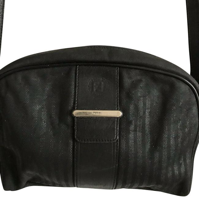 Fendi Vintage Black Canvas Cross Body Bag 