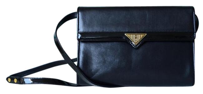 Fendi Vintage Black Leather Cross Body Bag 