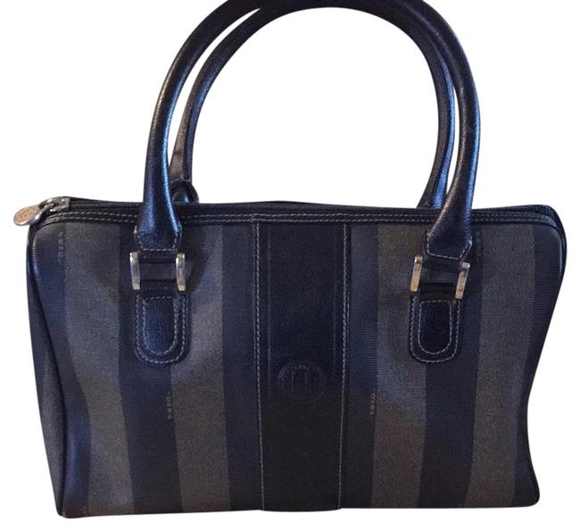 Fendi Vintage Black Signature Pvc Satchel 