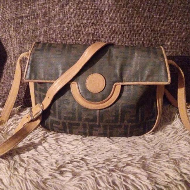 Fendi Vintage Brown Multi Coated Canvas Cross Body Bag 