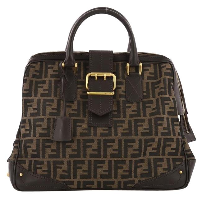 Fendi Vintage Frame Doctor Zucca Large Brown Canvas Satchel 