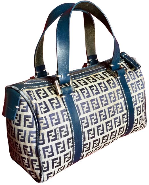 Fendi Vintage Gray Canvas Satchel 