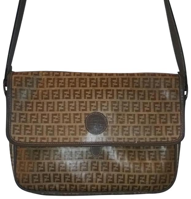 Fendi Vintage Large Coated Canvas Cross Body Bag 