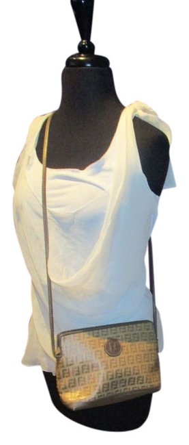 Fendi Vintage Monogram Brown Zucca Coated Pvc Cross Body Bag 
