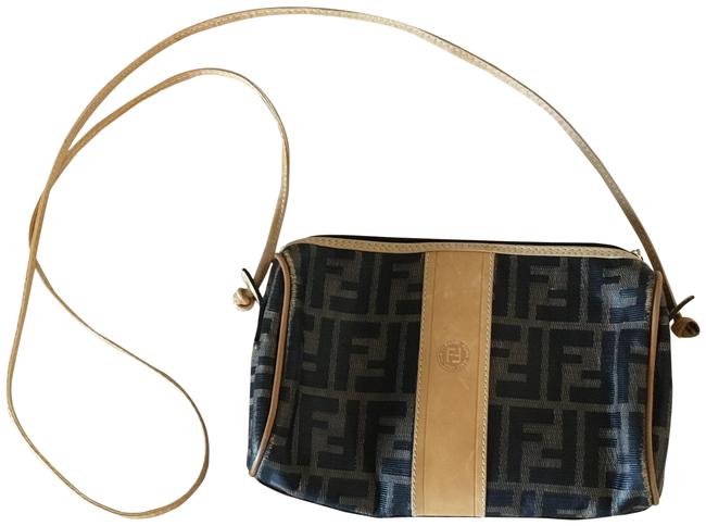 Fendi Vintage Monogram BrownTan Coated Canvas Cross Body Bag 