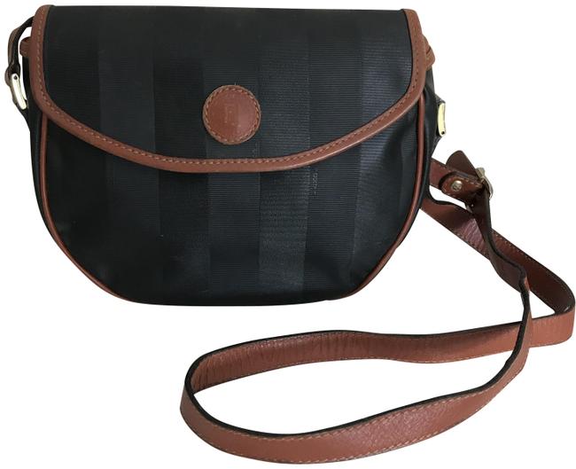 Fendi Vintage Pequin Black Pvc Cross Body Bag 