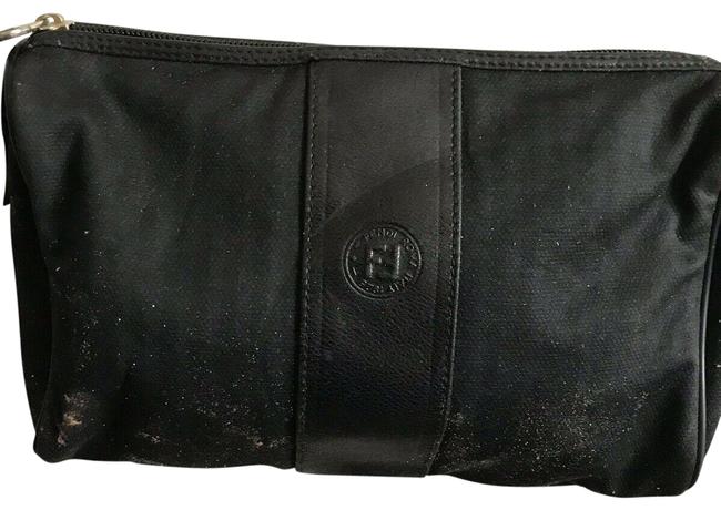 Fendi Vintage Small Black Canvas Cross Body Bag 