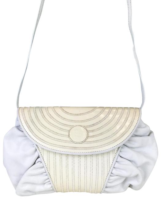 Fendi Vintage White Leather Cross Body Bag 