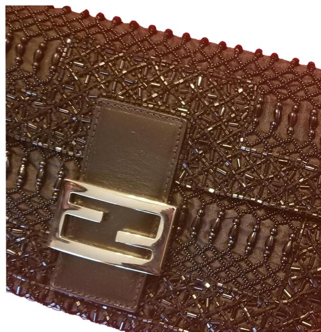 Fendi Vintage with Bead Designs Black Beaded Bag Clutch 