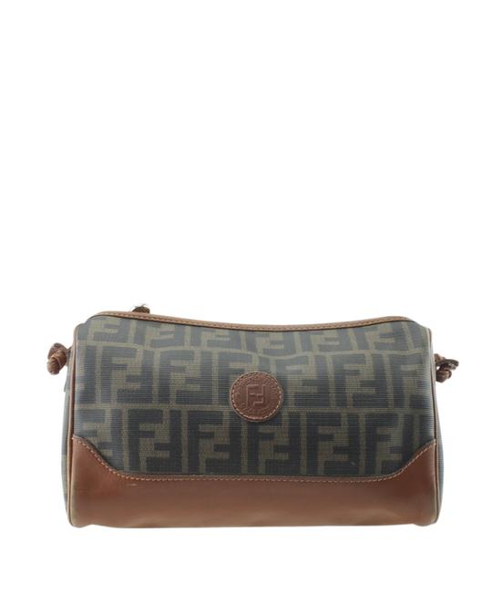 Fendi Vintage Zucca 175691 Brown Coated Canvas Cross Body Bag 
