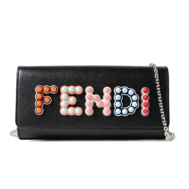 Fendi Wallet on Chain Black Leather Cross Body Bag 