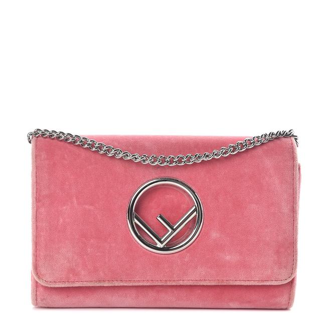 Fendi Wallet on Chain Candy Pink Velvet Clutch 