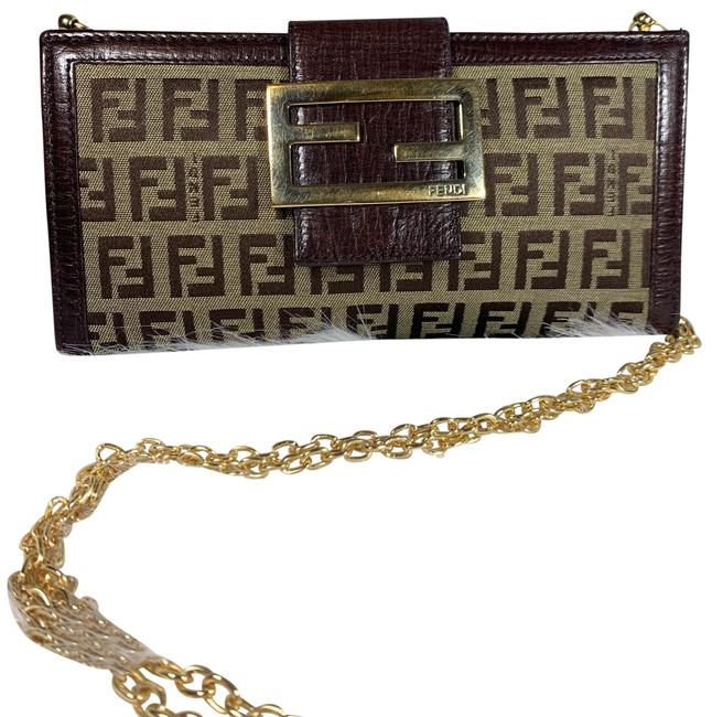 Fendi Wallet on Chain Wallet Converted Brown Cross Body Bag 
