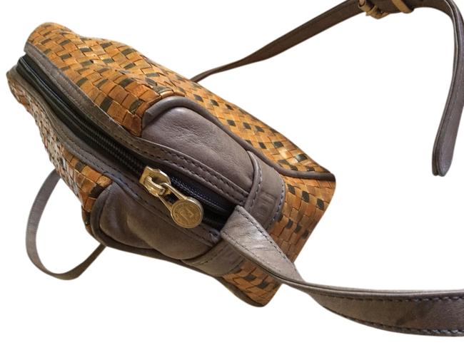 Fendi Weaving Mustard Leather Cross Body Bag 