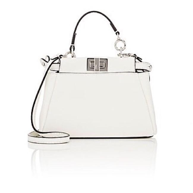 Fendi White Micro Peekaboo Purse Cross Body Bag 