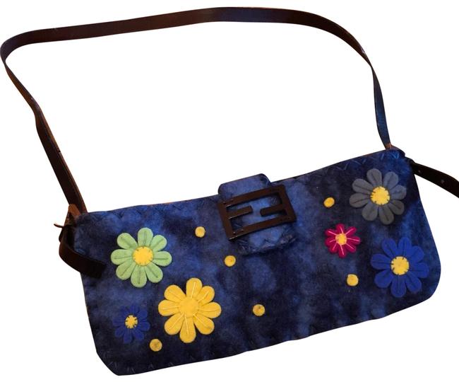 Fendi With Strap Blue Clutch 