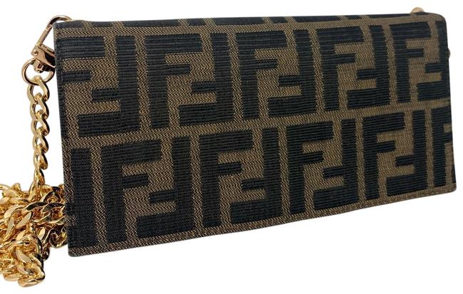 Fendi Woc Brown Black Canvas Cross Body Bag 