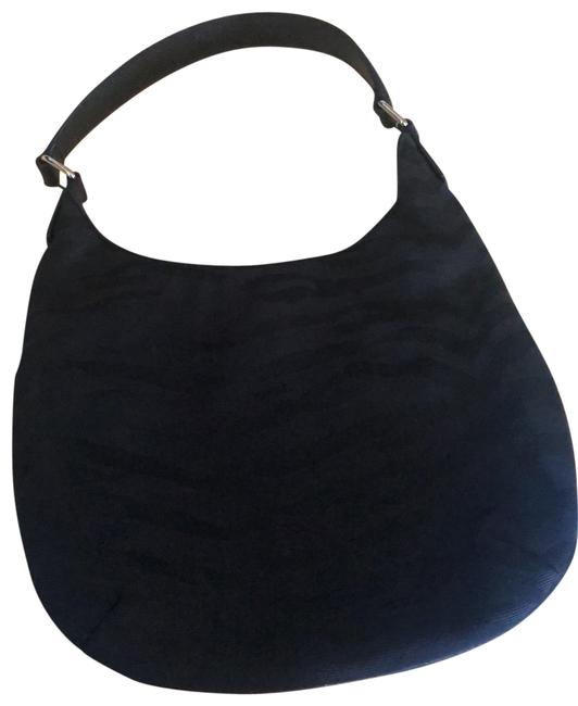 Fendi Zebra Jacquard Black Hobo Bag 