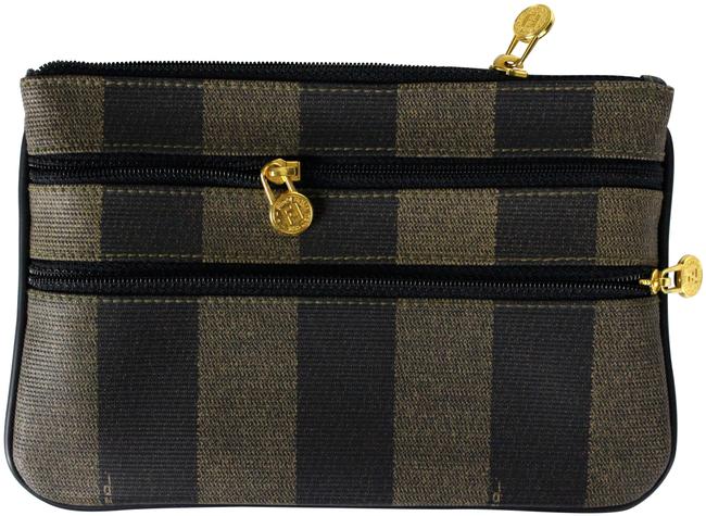 Fendi Zippered Gold Clutch 