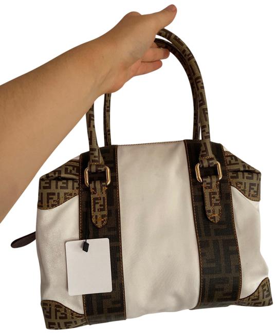 Fendi Zucca Bauletto Ivory Coated Canvas Hobo Bag 