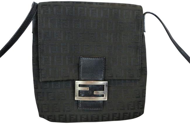 Fendi Zucca Black Canvas Cross Body Bag 