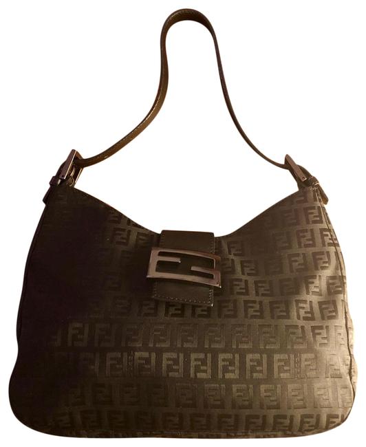 Fendi Zucca Black Canvas Hobo Bag 