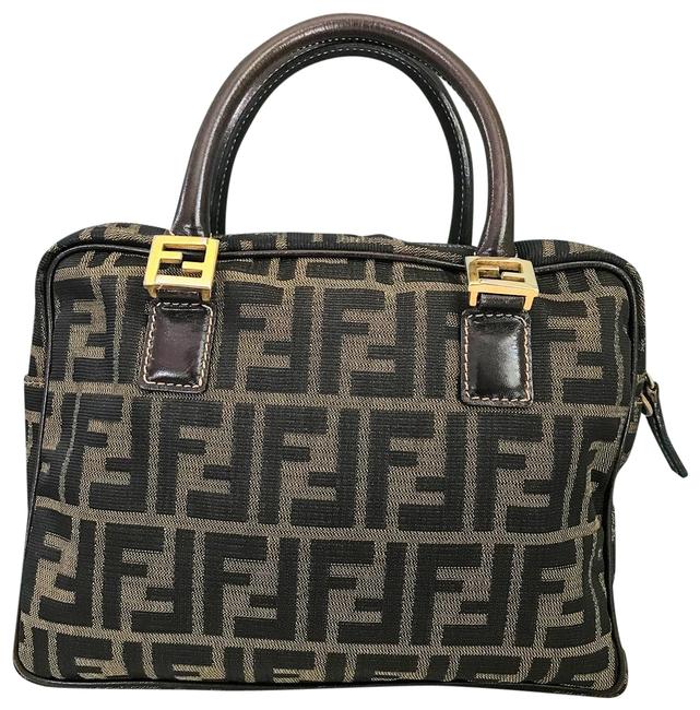 Fendi Zucca Brown Canvas Satchel 
