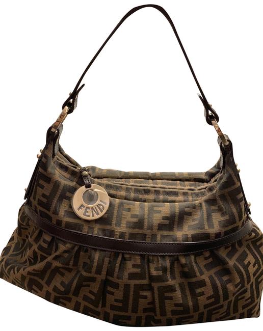 Fendi Zucca Chef BrownDark Brown Hobo Bag 